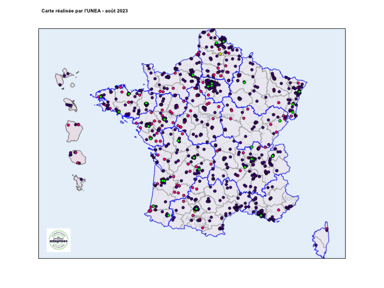 répartition géographique des Entreprises Adaptées