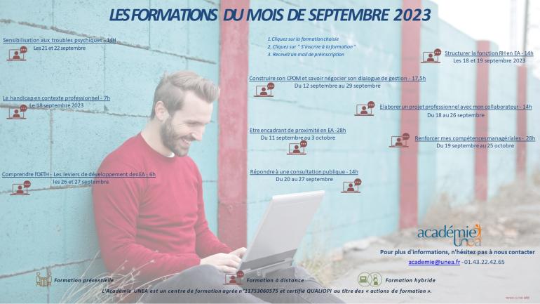 Septembre 2023 - les formations de l'Académie UNEA