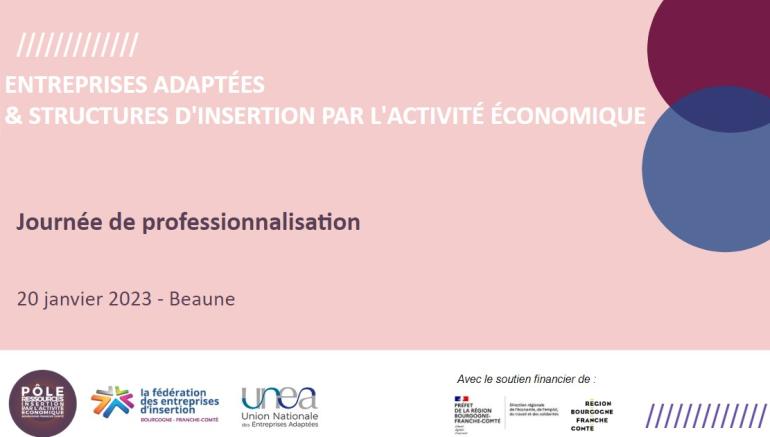 Journée de professionnalisation Entreprises Adaptées et SIAE Bourgogne Franche Comté