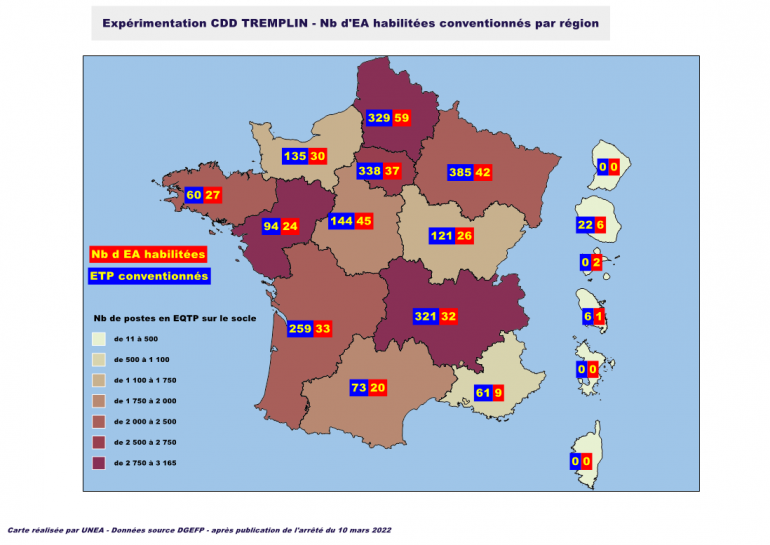 Liste des Entreprises Adaptées habilitées à l'expérimentation CDD Tremplin - 10 mars2022