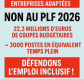 Non au PLF 2026 - des emplois en danger dans les Entreprises Adaptées